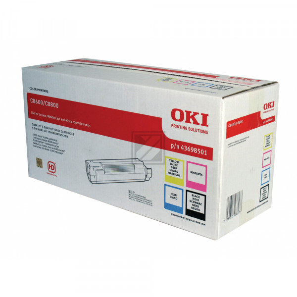 OKI Toner-Kit gelb, cyan, magenta, schwarz (43698501)