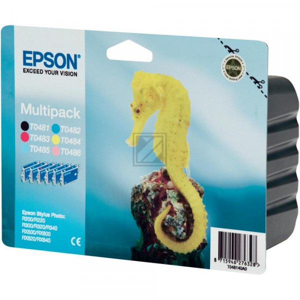 Epson Tintenpatrone gelb, cyan, cyan light, magenta, magenta light, schwarz (C13T04874010, T0487)