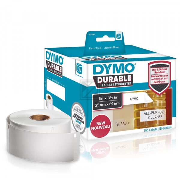 1933081 DYMO 25x89mm WEISS KUNSTSTOFF(2) 2Rl/350Stk LW Adress-Etiketten permanent