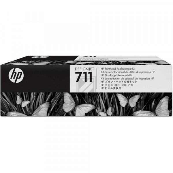 HP Tintendruckkopf gelb, cyan, magenta, schwarz (C1Q10A, 711)