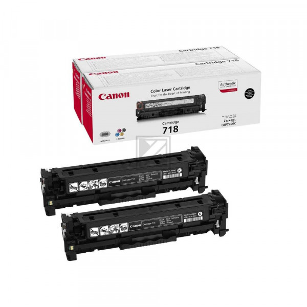 Canon Toner-Kartusche 2 x schwarz (2662B005, 2 x CL-718BK)