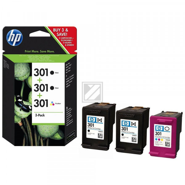HP Tintendruckkopf cyan/gelb/magenta, 2 x schwarz (E5Y87EE, 301)