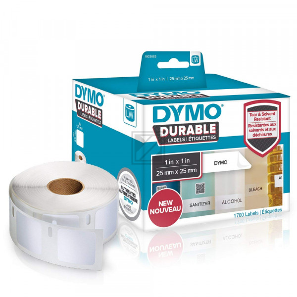1933083 DYMO 25x25mm WEISS KUNSTSTOFF(2) 2Rl/850Stk LW Adress-Etiketten permanent