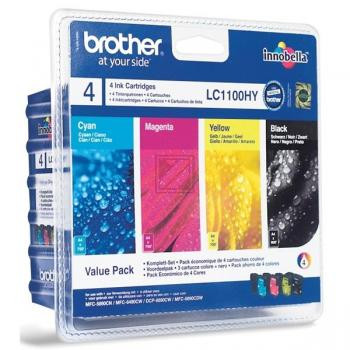 Brother Tintenpatrone gelb, cyan, magenta, schwarz HC (LC-1100HYVALBP)