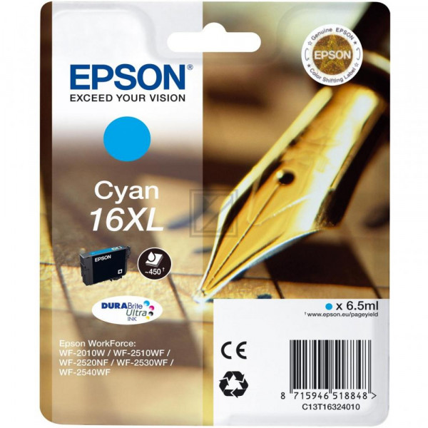 Epson Tintenpatrone cyan HC (C13T16324012, T1632)