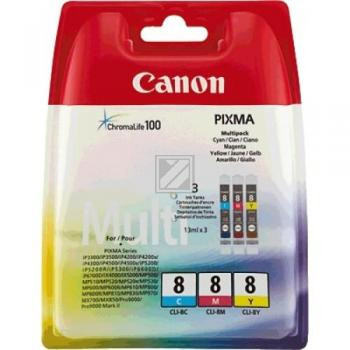 Canon Tintenpatrone gelb, cyan, magenta (0621B029, CLI-8C, CLI-8M, CLI-8Y)