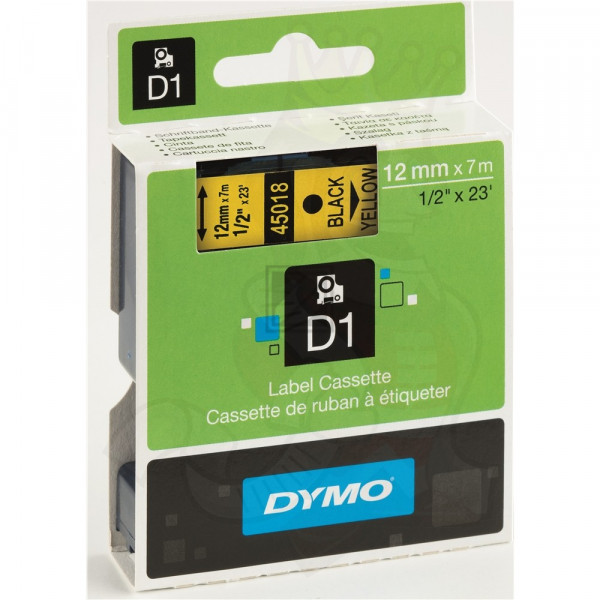 Dymo Schriftbandkassette schwarz/gelb (45018)