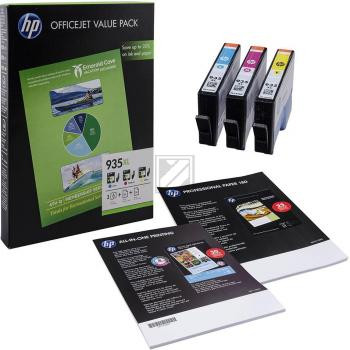 HP Tintenpatrone gelb, cyan, magenta HC (F6U78AE, 935XL)